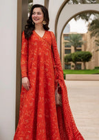Embroidered Lawn Suit ( Maxi Style ) With Chiffon Dupatta | Ready To Wear