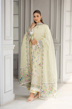 03-Piece Embroidered Chikankari Suit | Ready To Wear