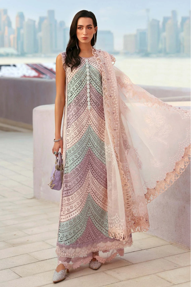 03-Piece Swiss Lawn Suit With Embroidery | Ready To Wear