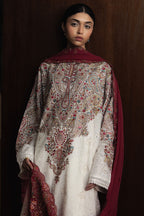 03-Piece Embroidered Lawn Suit With Chiffon Dupatta | Ready To Wear