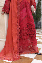 03-Piece Embroidered Lawn Suit With Silk Dupatta | Ready To Wear
