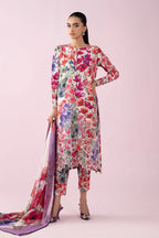 03-Piece Printed Lawn Suit With Chiffon Dupatta | Ready To Wear