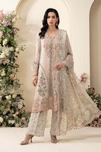 03-Piece Embroidered Chiffon Suit With Printed Silk Dupatta | Ready To Wear