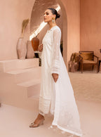 3-Piece Semi Pure Chiffon Embroidered Suit - Ready  To  Wear