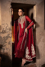 Maroon Sequence Chiffon Formal Suit | Ready To Wear