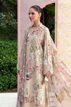 03-Piece Embroidered Printed Lawn Suit With Chiffon Dupatta | Ready To Wear