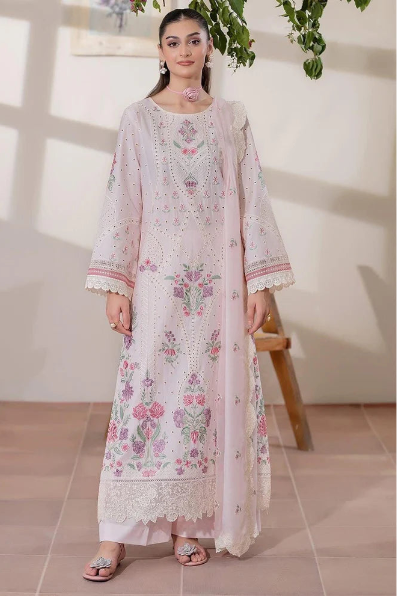 03-Piece Lawn Suit With Organza Dupatta | Ready To Wear