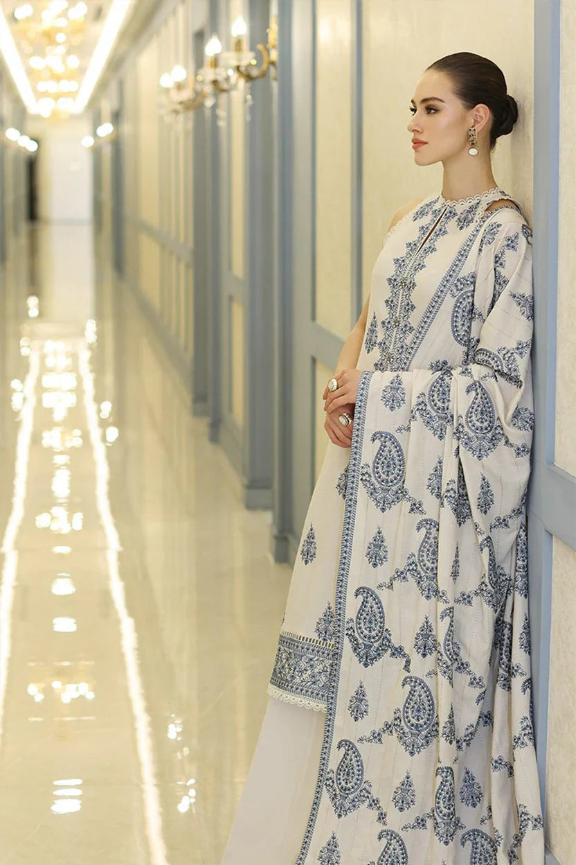 03-Piece Printed Lawn Suit With Chiffon Dupatta | Ready To Wear