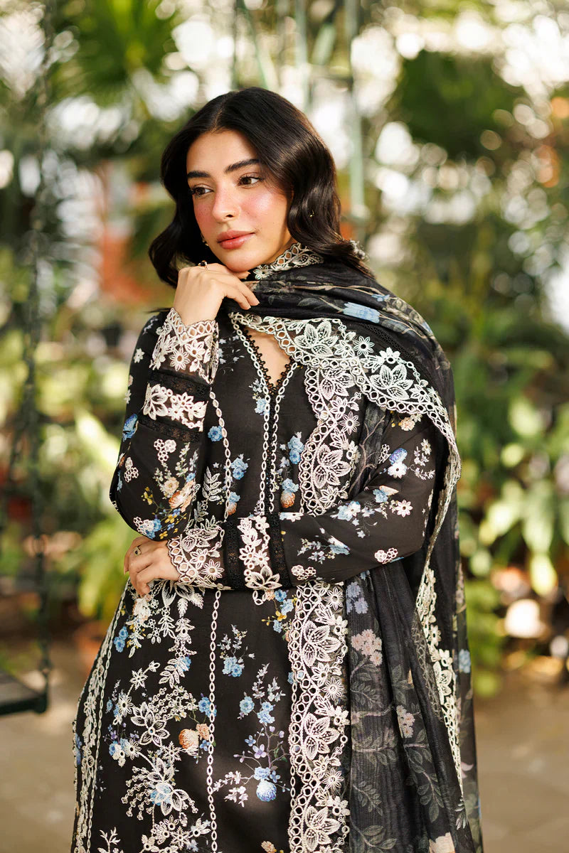 03-Piece Embroidered Printed Lawn Suit With Crinkle Chiffon Dupatta | Ready To Wear